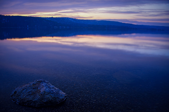 Yellowstone's Lewis Lake Sunset Rock